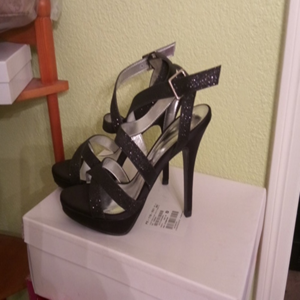 Glittery black heels